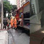 Incêndio atinge materiais de obra em estacionamento no Centro de Belo Horizonte