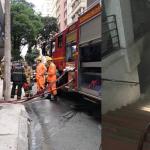 Incêndio atinge materiais de obra em estacionamento no Centro de Belo Horizonte