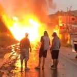 Carreta de etanol explode e pega fogo em cidade da Zona da Mata