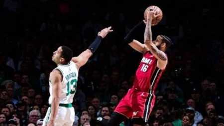 Fora de casa, o Miami Heat venceu o Boston Celtics por 111 a 105