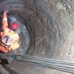 Vacas caem em fossa desativada e bombeiros usam retroescavadeira para resgate; veja imagens  