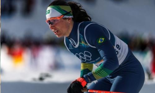 Bruna Moura durante os jogos de Milão-Cortina D'Ampezzo
