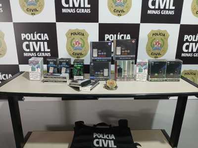 Materiais apreendidos pela Polícia Civil de Minas Gerais