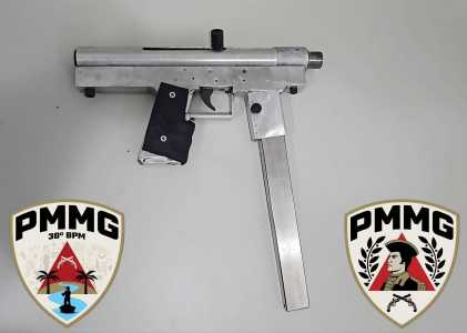 Submetralhadora apreendia pela Polícia Polícia Militar