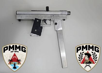 Submetralhadora apreendia pela Polícia Polícia Militar