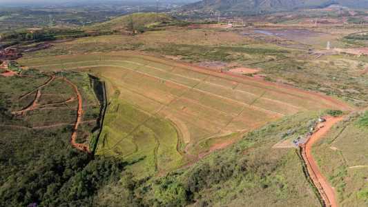 Imagem aérea da barragem Forquilha III