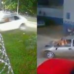 Vídeo: sem CNH e embriagado, motorista perde controle e invade batalhão em Goiás