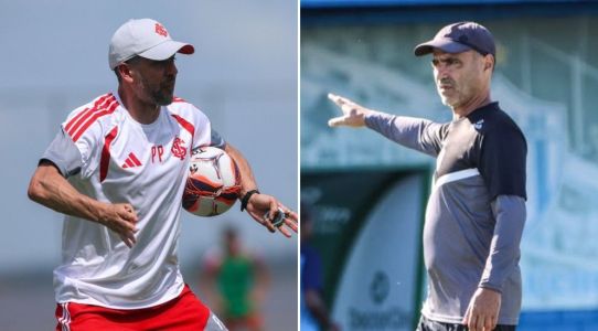 Técnicos Paulo Pezzolano, do Inter, e Rogério Zimmermann, do Novo Hamburgo