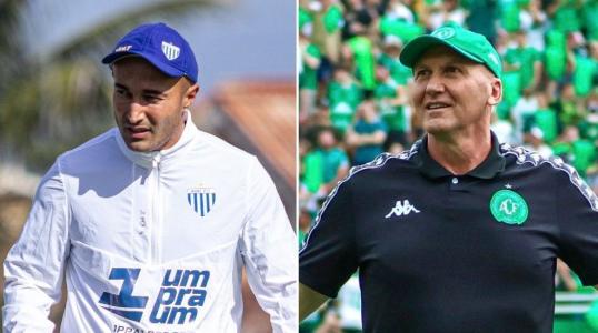 Técnicos Cauan de Almeida, do Avaí, e Gilmar Dal Pozzo, da Chapecoense