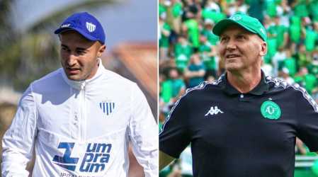 Técnicos Cauan de Almeida, do Avaí, e Gilmar Dal Pozzo, da Chapecoense