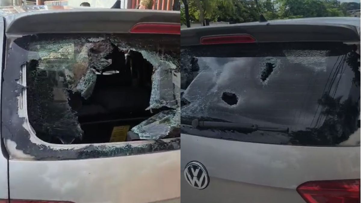 Vídeo: Cruzeirense tem carro apedrejado nas proximidades da Arena MRV; dois são presos
