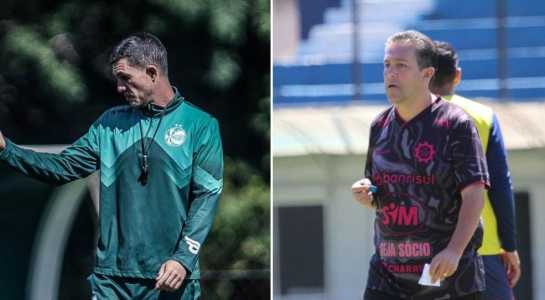 Técnicos Mauricio Barbieri, do Juventude, e Fernando Marchiori, do Caxias