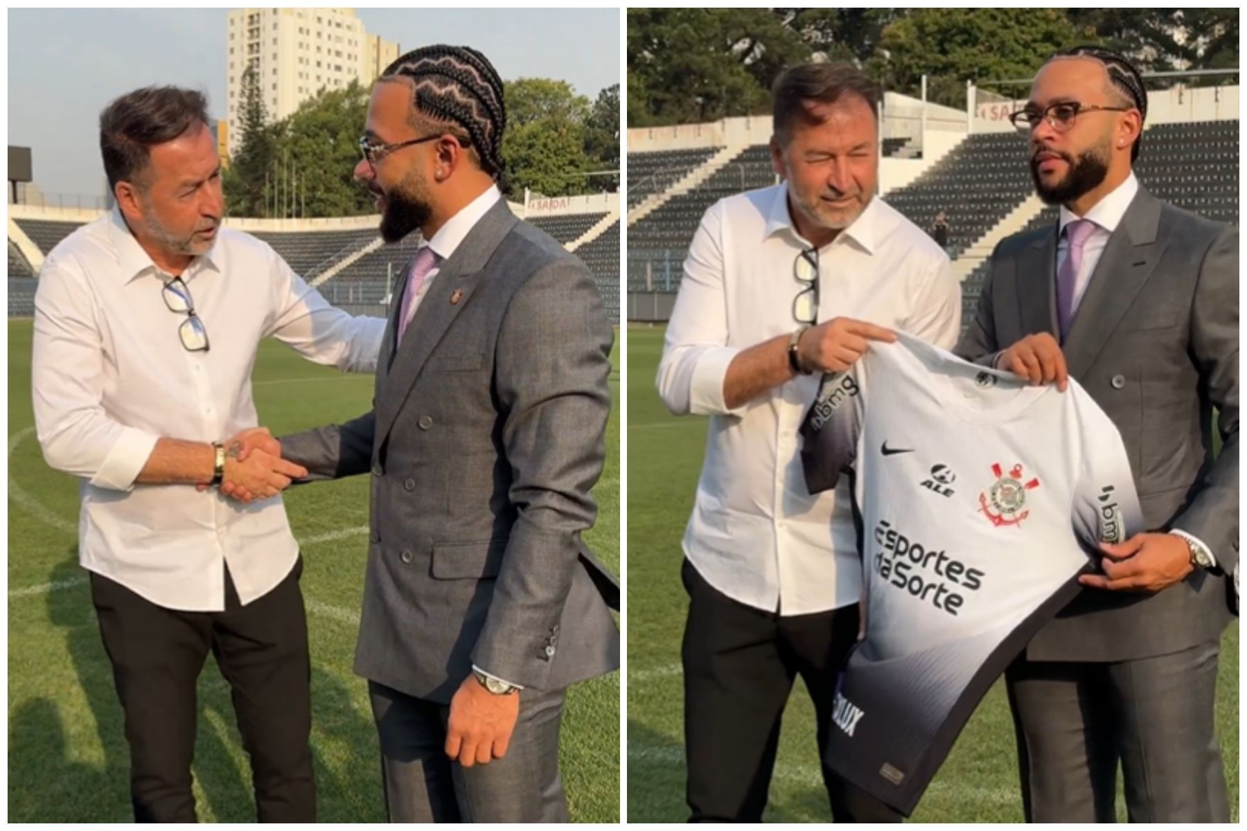 Reforço do Corinthians, Memphis Depay chega ao Parque São Jorge de helicóptero