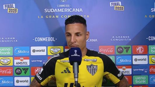 Guilherme Arana fala com a imprensa antes da final de logo mais