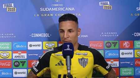 Guilherme Arana fala com a imprensa antes da final de logo mais