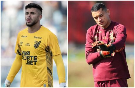 À esquerda, Mycael, e à direita, Santos, goleiros do Athletico-PR