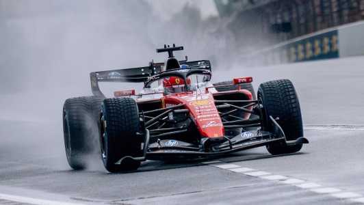 Charles Leclerc em ação com o SF-26 durante shakedown em Barcelona, na Espanha