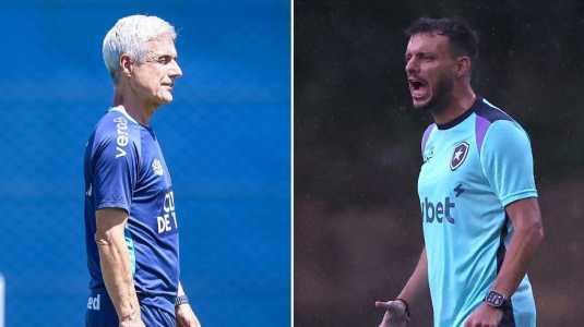 Técnicos Luís Castro, do Grêmio, e Martín Anselmi, do Botafogo
