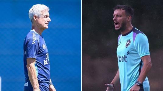 Técnicos Luís Castro, do Grêmio, e Martín Anselmi, do Botafogo