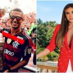 Atacante do Flamengo e Nicole Bahls curtem festa do título juntos, diz perfil