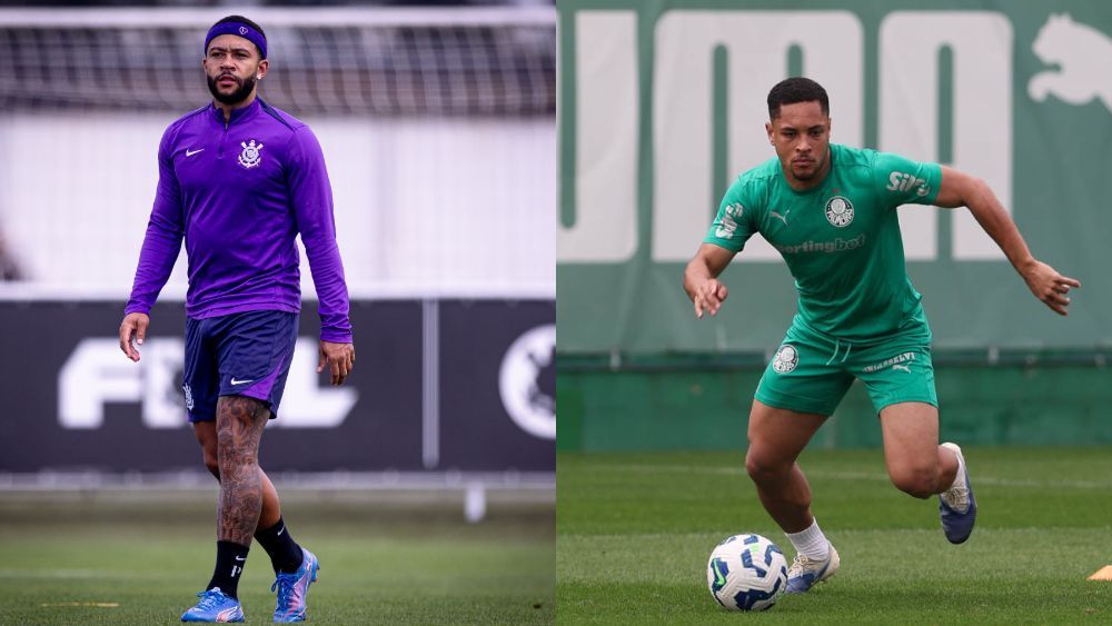 Em momentos diferentes, Corinthians e Palmeiras se enfrentam pela 7ª vez no ano