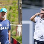 Pressionados no Z4, Grêmio e Santos duelam na estreia de Mano Menezes na Arena