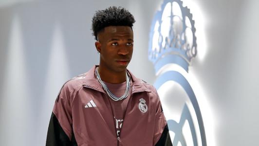 Vinicius Júnior, atacante do Real Madrid, antes de jogo contra o Betis, pelo Espanhol