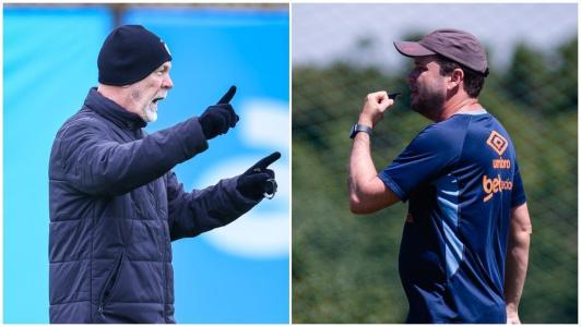 Técnicos Mano Menezes, do Grêmio, e Daniel Paulista, do Sport