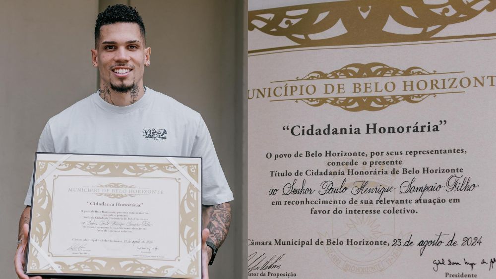 Paulinho, do Atlético, recebe título de cidadão honorário de Belo Horizonte