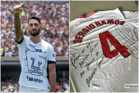 Nathan Silva recebe presente de Sérgio Ramos