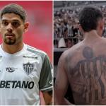 Rubens surpreende torcida ao mostrar tatuagem do Atlético nas costas; veja imagens