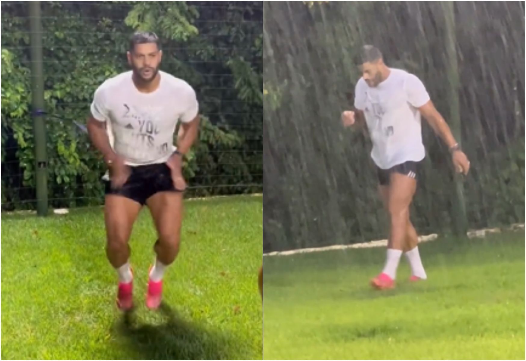 Hulk, do Atlético, treina sob temporal antes de clássico contra o América; veja vídeo