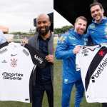 Presidente da CBF ganha camisas de Corinthians e Vasco; veja fotos