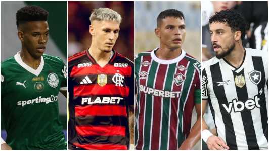Estêvão, do Palmeiras, Varella, do Flamengo, Thiago Silva, do Fluminense, e Alex Telles, do Botafogo