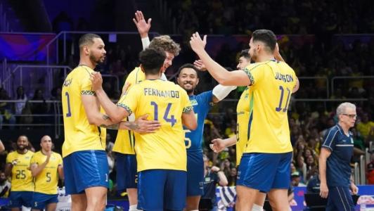 Brasil comemora na Liga das Nações de Vôlei 2025