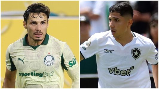 Raphael Veiga, do Palmeiras, e Savarino, do Botafogo