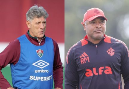 Renato Gaúcho, treinador do Fluminense, e Roger Machado, do Internacional