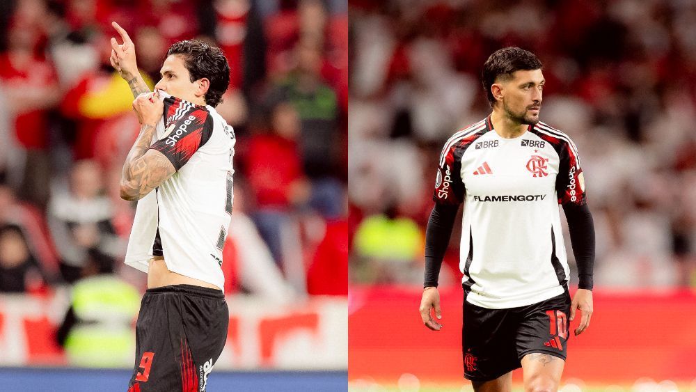 Pedro e Arrascaeta celebram domínio do Flamengo após terceira vitória sobre o Inter