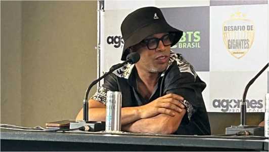 Ronaldinho Gaúcho, em entrevista coletiva, nesta quarta-feira (3), no Mineirão