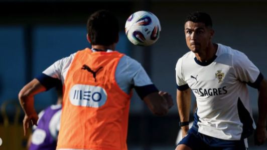 Cristiano Ronaldo em treino pela Seleção de Portugal