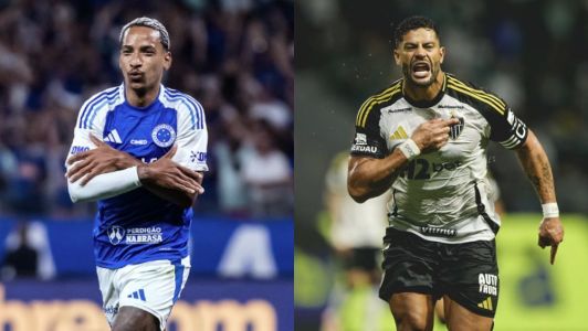 Matheus Pereira, do Cruzeiro, e Hulk, do Atlético