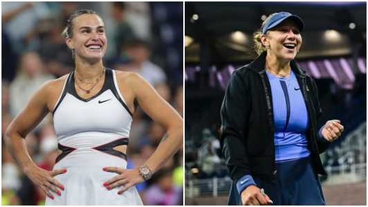 Aryna Sabalenka e Amanda Anisimova em ação pelo US Open