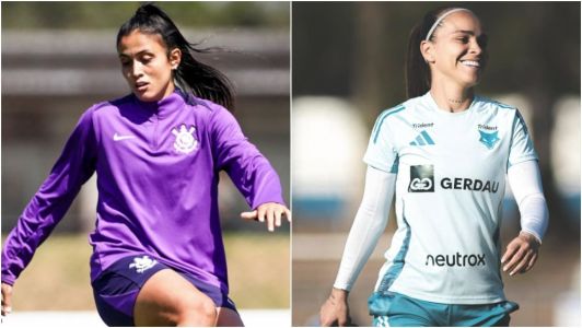 Jogadoras de Corinthians e Cruzeiro em treino