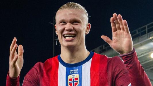 Haaland em ação pela Seleção da Noruega