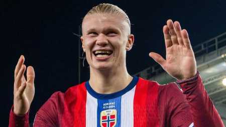 Haaland em ação pela Seleção da Noruega