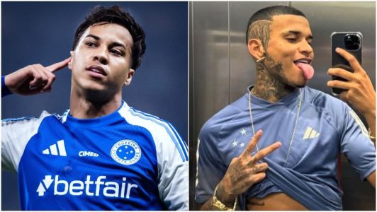 Atacante Kaio Jorge, do Cruzeiro, e cantor de brega funk Anderson Neiff