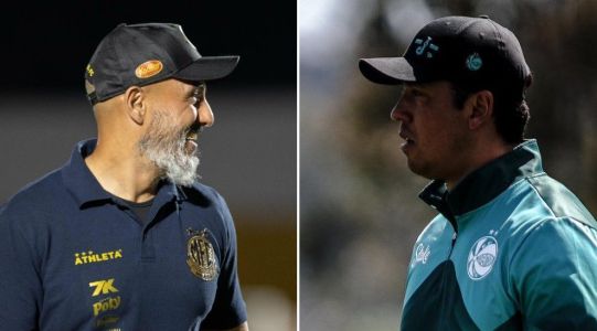 Técnicos Rafael Guanaes, do Mirassol, e Thiago Carpini, do Juventude