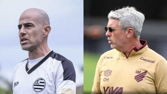 Treinador Rui Duarte, do Athletic e Odair Hellman, do Athletico-PR