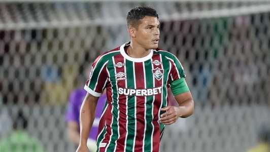 Thiago Silva, do Fluminense, em ação nesta terça-feira (23), em jogo pela Copa Sul-Americana