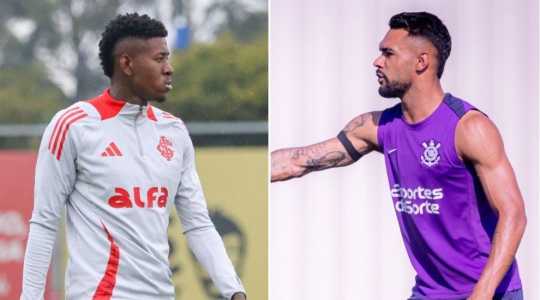 Vitão, do Inter, e Raniele, do Corinthians, serão titulares no duelo pelo Brasileirão